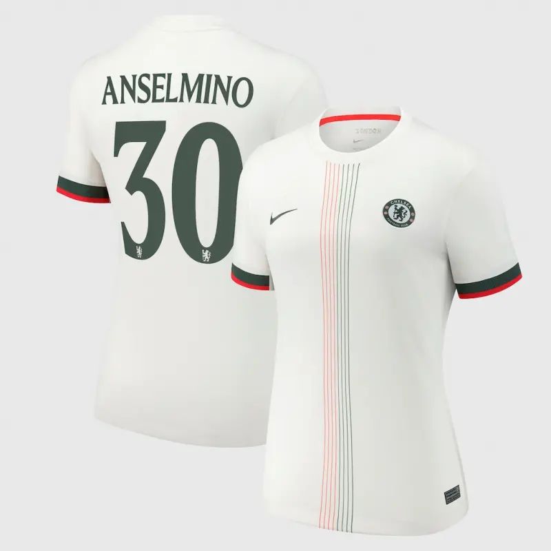 Chelsea chelsea cup nike auswärtsstadiontrikot 2025-26 – damen mit anselmino 30-aufdruck Trikot - Exklusive Chelsea Fußballbekleidung
