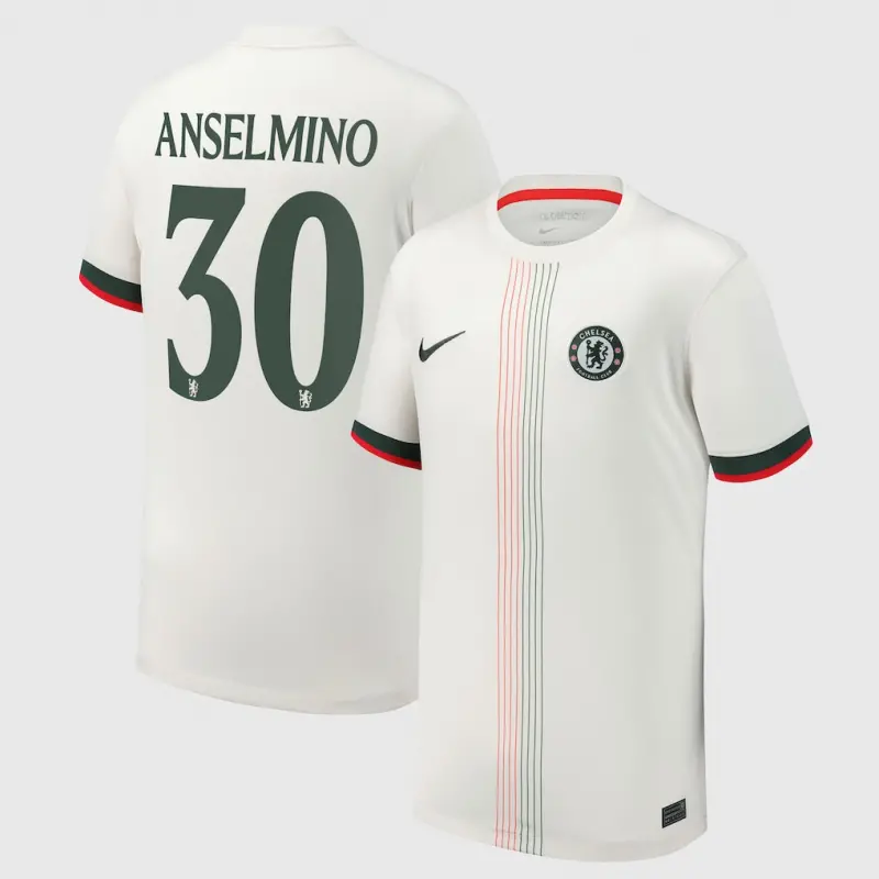 Chelsea chelsea cup nike auswärtsstadiontrikot 2025-26 – jugendliche mit anselmino 30-aufdruck Trikot - Exklusive Chelsea Fußballbekleidung