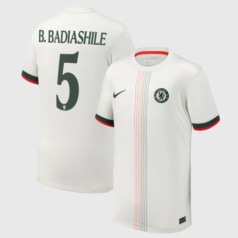 Chelsea chelsea cup nike auswärtsstadiontrikot 2025-26 – jugendliche mit b. badiashile 5-aufdruck Trikot - Exklusive Chelsea Fußballbekleidung