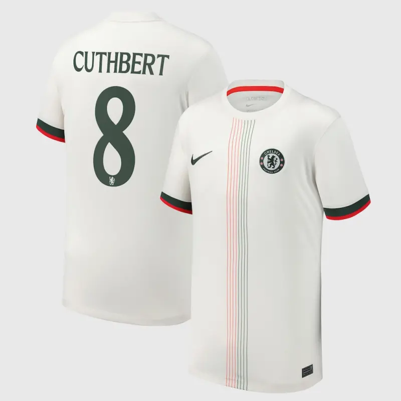 Chelsea chelsea cup nike auswärtsstadiontrikot 2025-26 – jugendliche mit cuthbert 8-aufdruck Trikot - Exklusive Chelsea Fußballbekleidung
