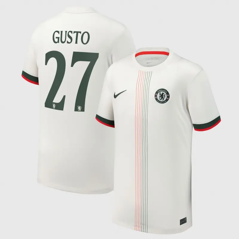 Chelsea chelsea cup nike auswärtsstadiontrikot 2025-26 – jugendliche mit gusto 27-aufdruck Trikot - Exklusive Chelsea Fußballbekleidung