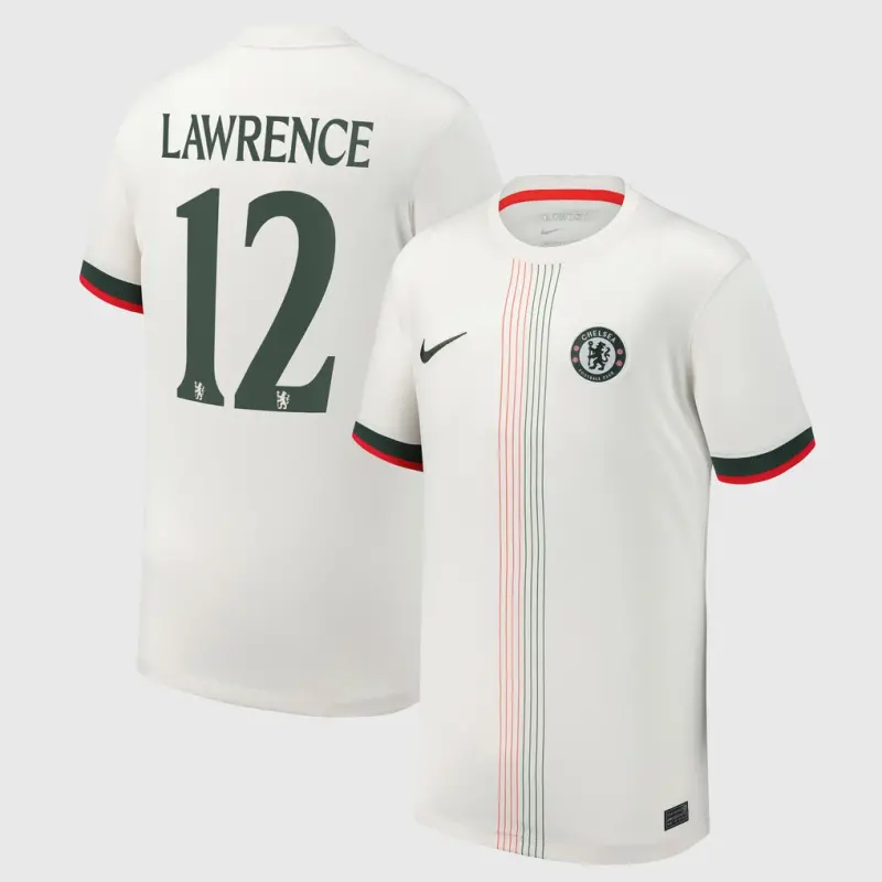 Chelsea chelsea cup nike auswärtsstadiontrikot 2025-26 – jugendliche mit lawrence 12-aufdruck Trikot - Exklusive Chelsea Fußballbekleidung
