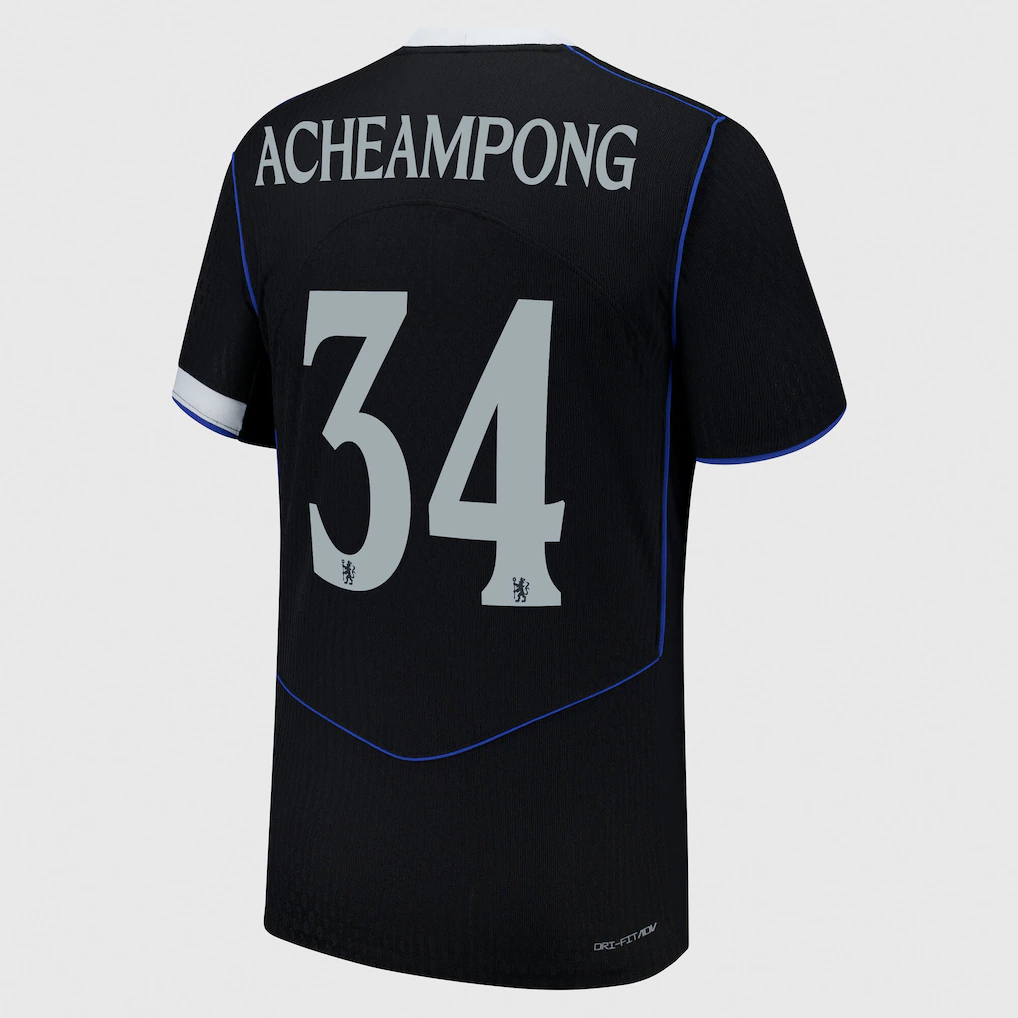 Chelsea chelsea cup nike drittes dri fit adv match shirt 2025-26 mit acheampong 34 aufdruck Trikot - Exklusive Chelsea Fußballbekleidung Chelsea chelsea cup nike drittes dri fit adv match shirt 2025-26 mit acheampong 34 aufdruck Trikot - Exklusive Chelsea Fußballbekleidung