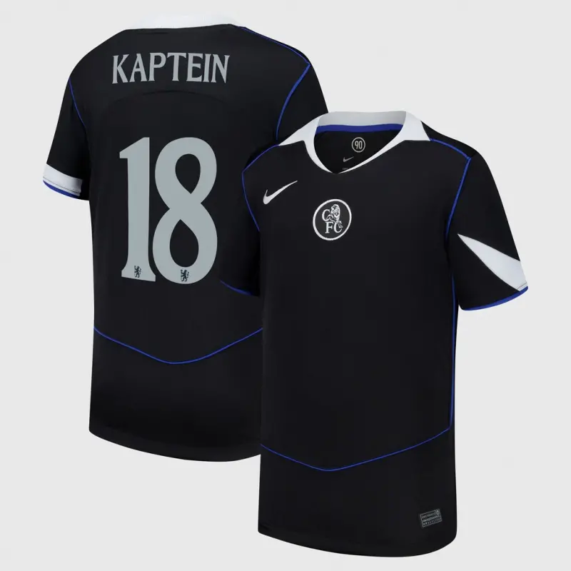 Chelsea chelsea cup nike drittes stadiontrikot 2025-26 – jugendliche mit kaptein 18-aufdruck Trikot - Exklusive Chelsea Fußballbekleidung