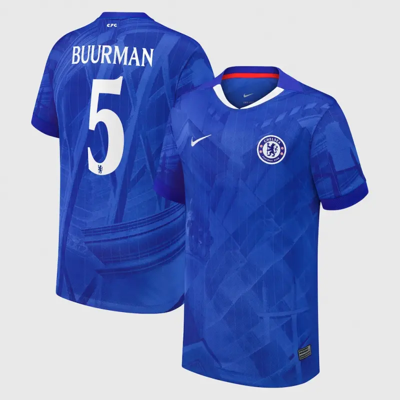 Chelsea chelsea cup nike heimstadion-trikot 2025-26 – jugendliche mit buurman 5-aufdruck Trikot - Exklusive Chelsea Fußballbekleidung