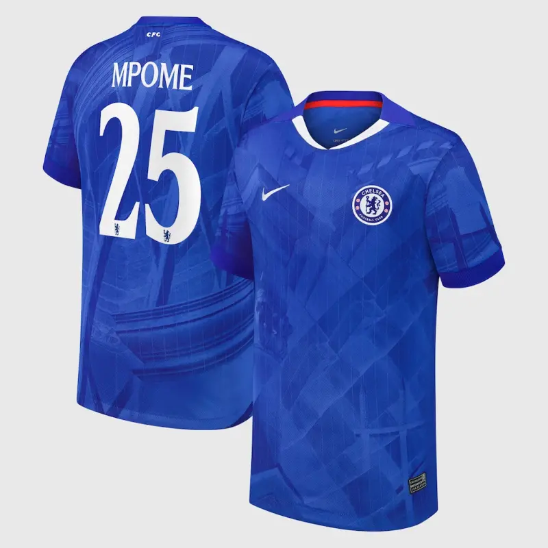 Chelsea chelsea cup nike heimstadion-trikot 2025-26 – jugendliche mit mpome 25-aufdruck Trikot - Exklusive Chelsea Fußballbekleidung