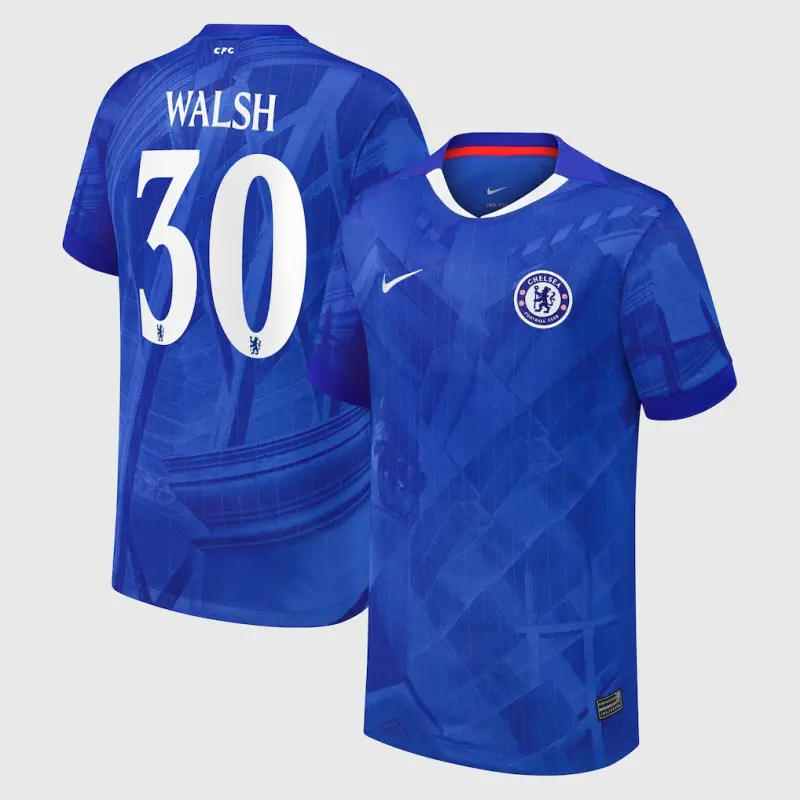 Chelsea chelsea cup nike heimstadion-trikot 2025-26 – jugendliche mit walsh 30-aufdruck Trikot - Exklusive Chelsea Fußballbekleidung