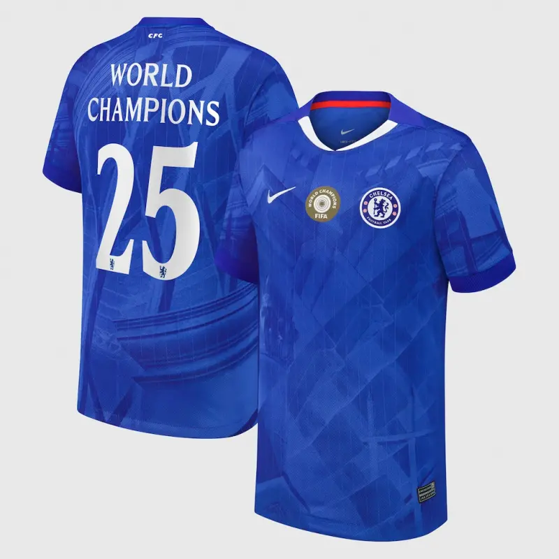 Chelsea chelsea cup nike heimstadion-trikot 2025-26 – jugendliche mit weltmeister-25-brustabzeichen Trikot - Exklusive Chelsea Fußballbekleidung