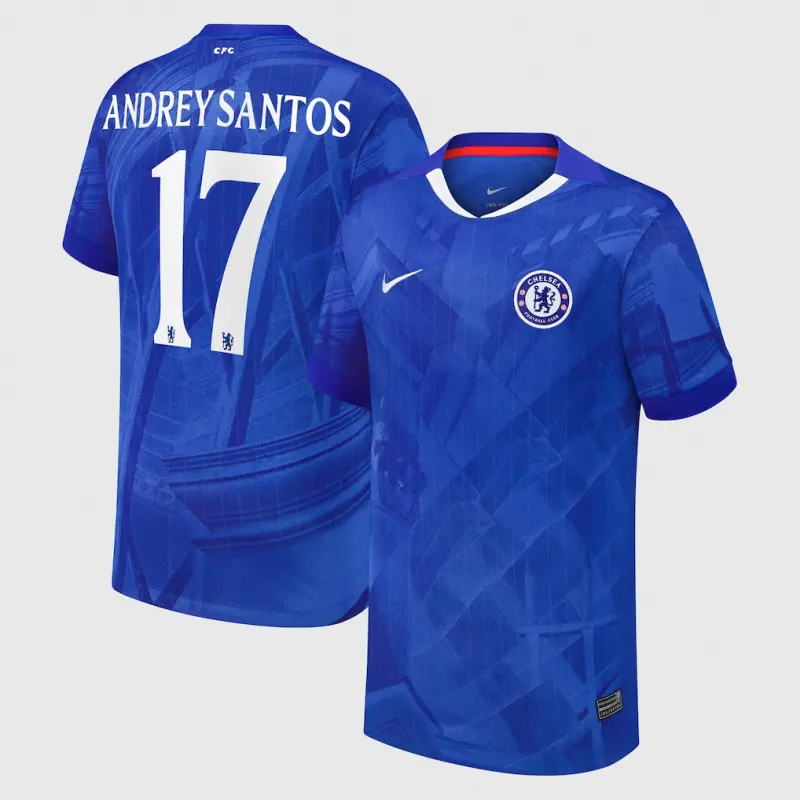 Chelsea chelsea cup nike heimstadiontrikot 2025-26 – jugendliche mit andrey santos 17-aufdruck Trikot - Exklusive Chelsea Fußballbekleidung
