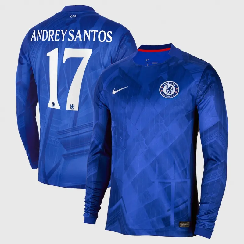 Chelsea chelsea cup nike home stadium langarmtrikot 2025-26 mit andrey santos 17 aufdruck Trikot - Exklusive Chelsea Fußballbekleidung