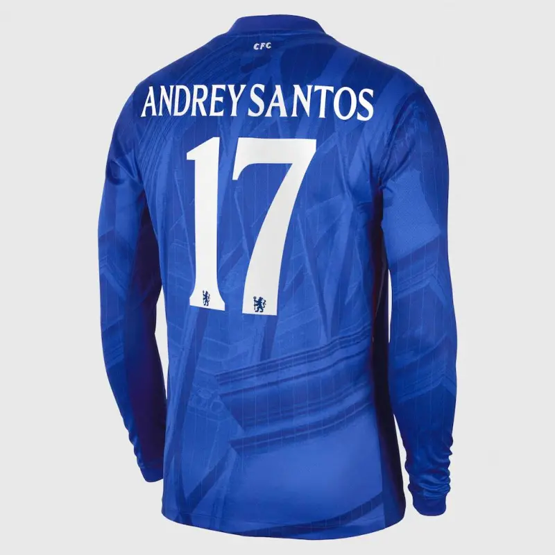 Chelsea chelsea cup nike home stadium langarmtrikot 2025-26 mit andrey santos 17 aufdruck Trikot - Exklusive Chelsea Fußballbekleidung Chelsea chelsea cup nike home stadium langarmtrikot 2025-26 mit andrey santos 17 aufdruck Trikot - Exklusive Chelsea Fußballbekleidung