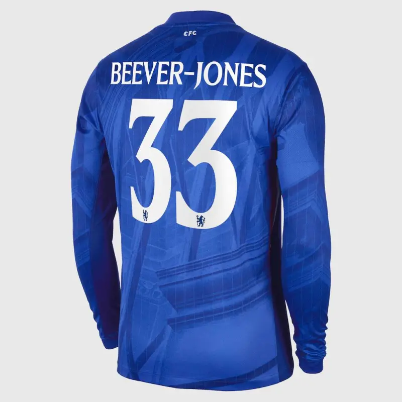 Chelsea chelsea cup nike home stadium langarmtrikot 2025-26 mit beever-jones 33-aufdruck Trikot - Exklusive Chelsea Fußballbekleidung Chelsea chelsea cup nike home stadium langarmtrikot 2025-26 mit beever-jones 33-aufdruck Trikot - Exklusive Chelsea Fußballbekleidung