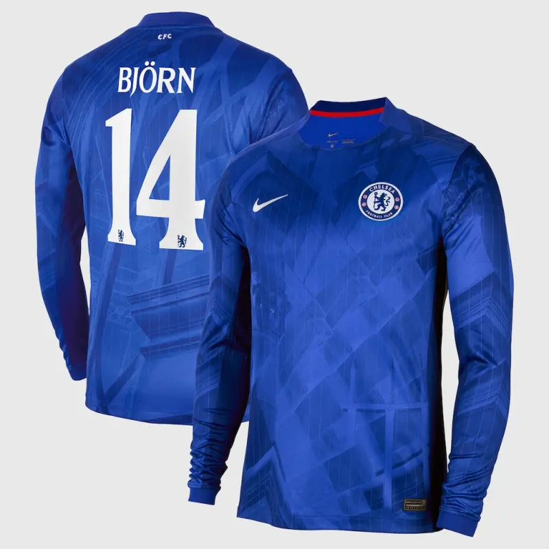 Chelsea chelsea cup nike home stadium langarmtrikot 2025-26 mit björn 14 aufdruck Trikot - Exklusive Chelsea Fußballbekleidung