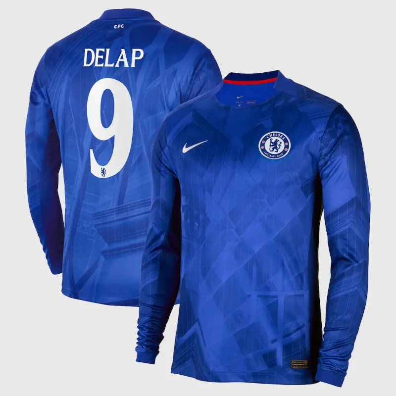 Chelsea chelsea cup nike home stadium langarmtrikot 2025-26 mit delap 9-aufdruck Trikot - Exklusive Chelsea Fußballbekleidung