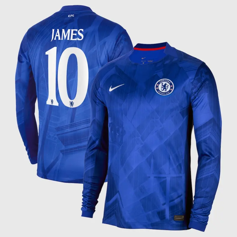 Chelsea chelsea cup nike home stadium langarmtrikot 2025-26 mit james 10-aufdruck Trikot - Exklusive Chelsea Fußballbekleidung