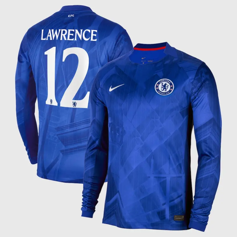 Chelsea chelsea cup nike home stadium langarmtrikot 2025-26 mit lawrence 12-aufdruck Trikot - Exklusive Chelsea Fußballbekleidung
