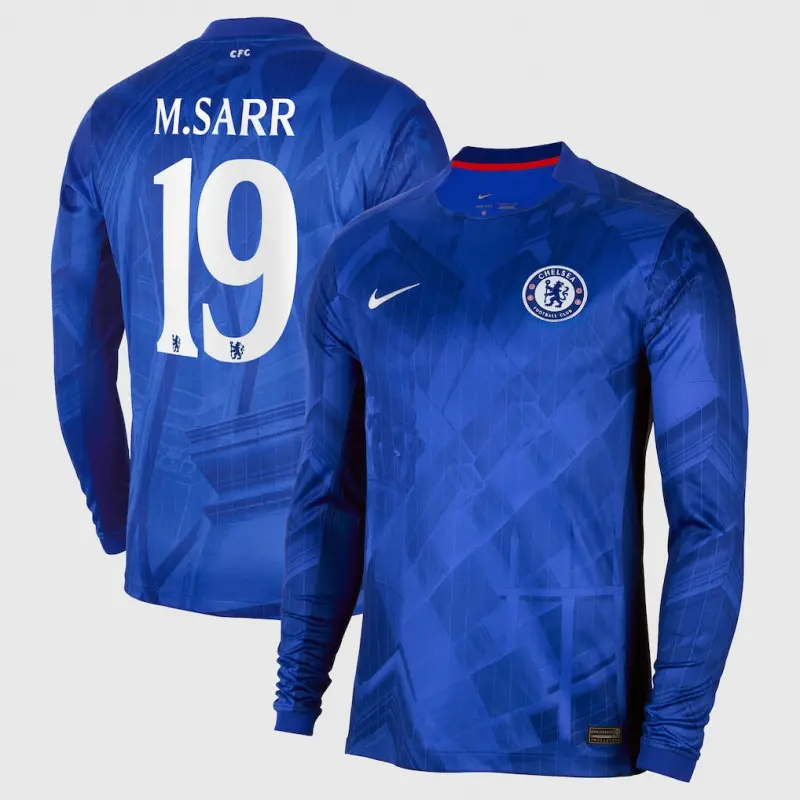 Chelsea chelsea cup nike home stadium langarmtrikot 2025-26 mit m.sarr 19 aufdruck Trikot - Exklusive Chelsea Fußballbekleidung