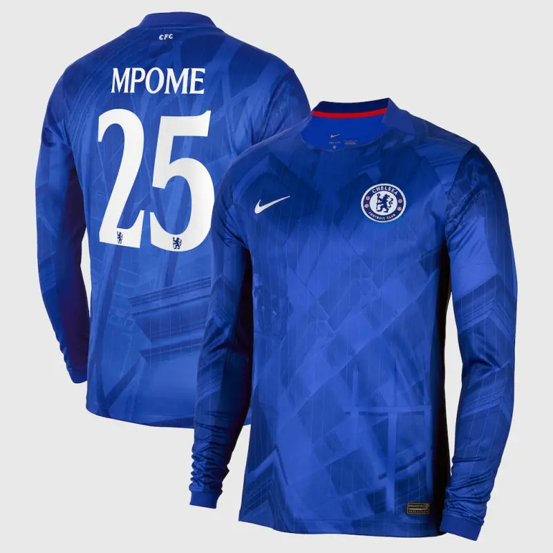 Chelsea chelsea cup nike home stadium langarmtrikot 2025-26 mit mpome 25-aufdruck Trikot - Exklusive Chelsea Fußballbekleidung