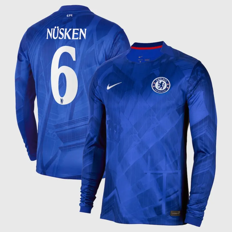 Chelsea chelsea cup nike home stadium langarmtrikot 2025-26 mit nüsken 6-aufdruck Trikot - Exklusive Chelsea Fußballbekleidung