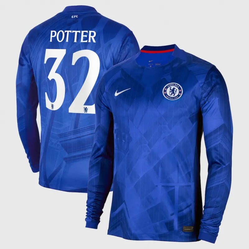 Chelsea chelsea cup nike stadium home langarmtrikot 2025-26 mit potter 32-aufdruck Trikot - Exklusive Chelsea Fußballbekleidung