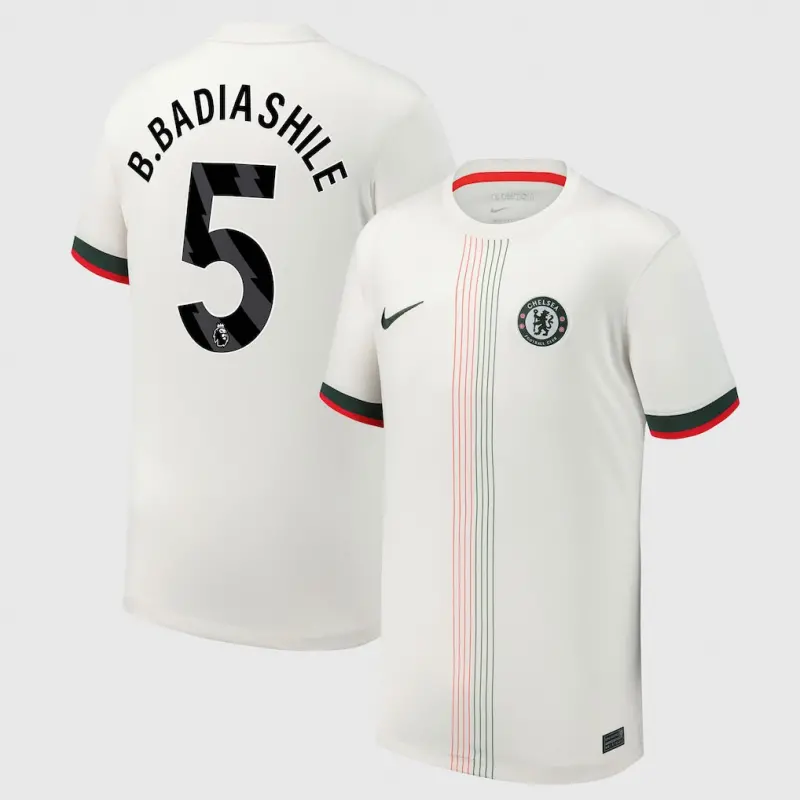 Chelsea chelsea nike auswärtsstadiontrikot 2025-26 – jugendliche mit b. badiashile 5-aufdruck Trikot - Exklusive Chelsea Fußballbekleidung