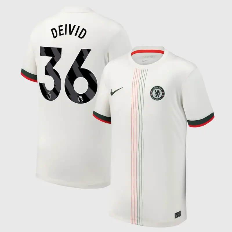 Chelsea chelsea nike auswärtsstadiontrikot 2025-26 – jugendliche mit deivid 36-aufdruck Trikot - Exklusive Chelsea Fußballbekleidung