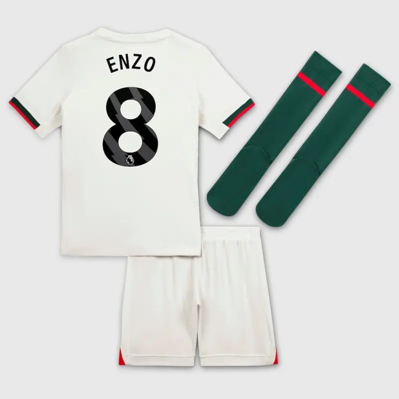 Chelsea chelsea nike away stadium minikit 2025-26 – kleine jugendliche mit enzo 8-aufdruck Trikot - Exklusive Chelsea Fußballbekleidung Chelsea chelsea nike away stadium minikit 2025-26 – kleine jugendliche mit enzo 8-aufdruck Trikot - Exklusive Chelsea Fußballbekleidung