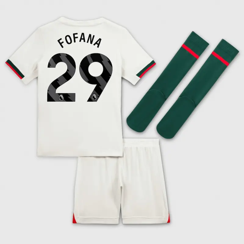 Chelsea chelsea nike away stadium minikit 2025-26 – kleine jugendliche mit fofana 29-aufdruck Trikot - Exklusive Chelsea Fußballbekleidung Chelsea chelsea nike away stadium minikit 2025-26 – kleine jugendliche mit fofana 29-aufdruck Trikot - Exklusive Chelsea Fußballbekleidung