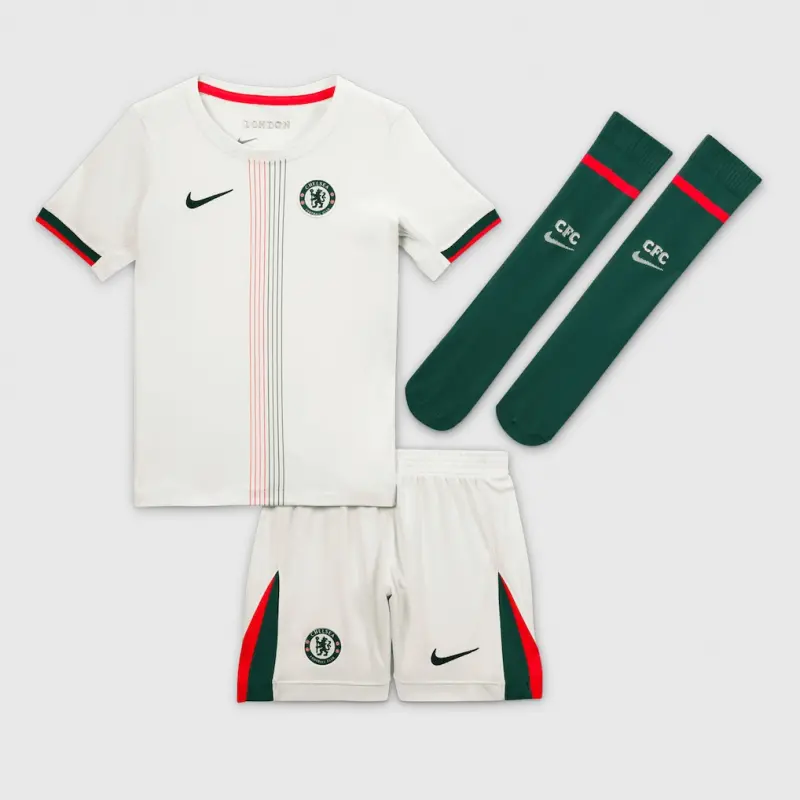 Chelsea chelsea nike away stadium minikit 2025-26 – kleine jugendliche mit george 32-aufdruck Trikot - Exklusive Chelsea Fußballbekleidung