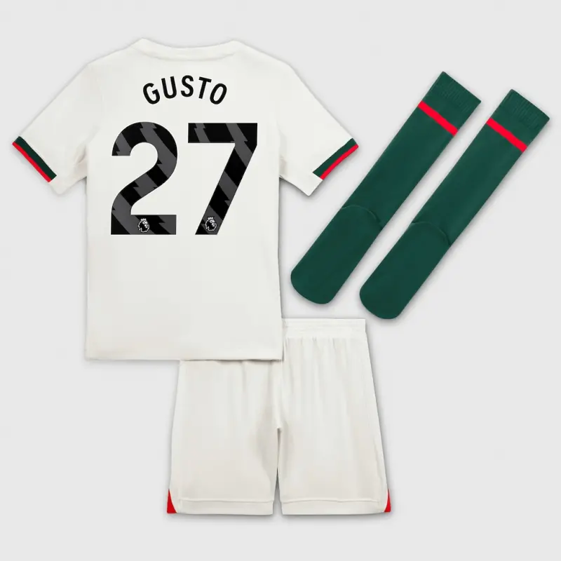 Chelsea chelsea nike away stadium minikit 2025-26 – kleine jugendliche mit gusto 27-aufdruck Trikot - Exklusive Chelsea Fußballbekleidung Chelsea chelsea nike away stadium minikit 2025-26 – kleine jugendliche mit gusto 27-aufdruck Trikot - Exklusive Chelsea Fußballbekleidung