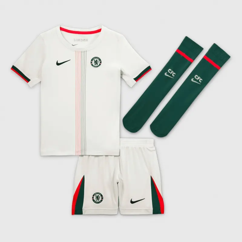 Chelsea chelsea nike away stadium minikit 2025-26 – kleine jugendliche mit joão pedro 20-aufdruck Trikot - Exklusive Chelsea Fußballbekleidung