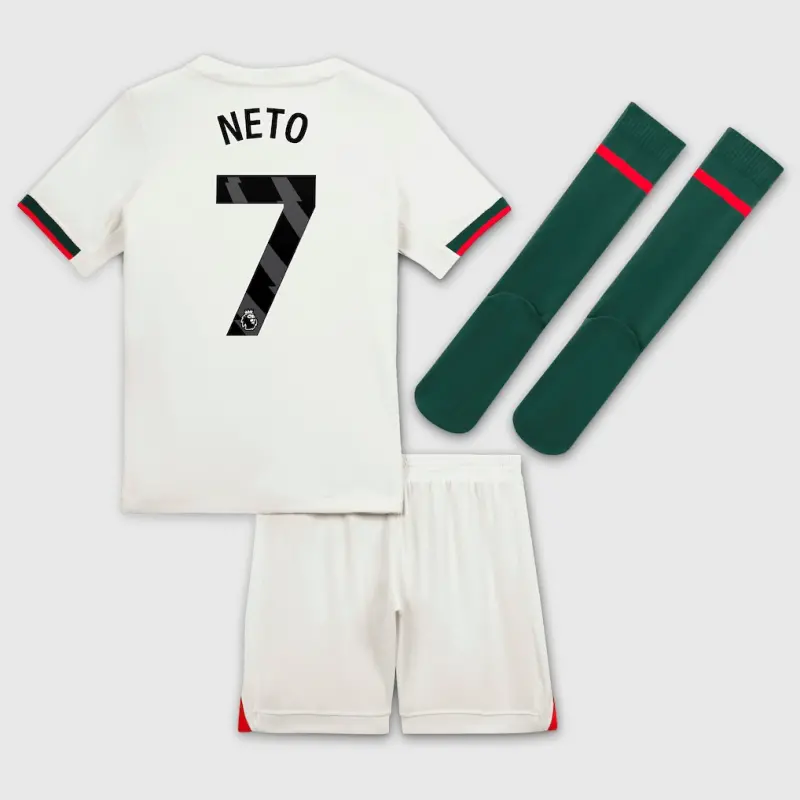 Chelsea chelsea nike away stadium minikit 2025-26 – kleine jugendliche mit neto 7-aufdruck Trikot - Exklusive Chelsea Fußballbekleidung Chelsea chelsea nike away stadium minikit 2025-26 – kleine jugendliche mit neto 7-aufdruck Trikot - Exklusive Chelsea Fußballbekleidung
