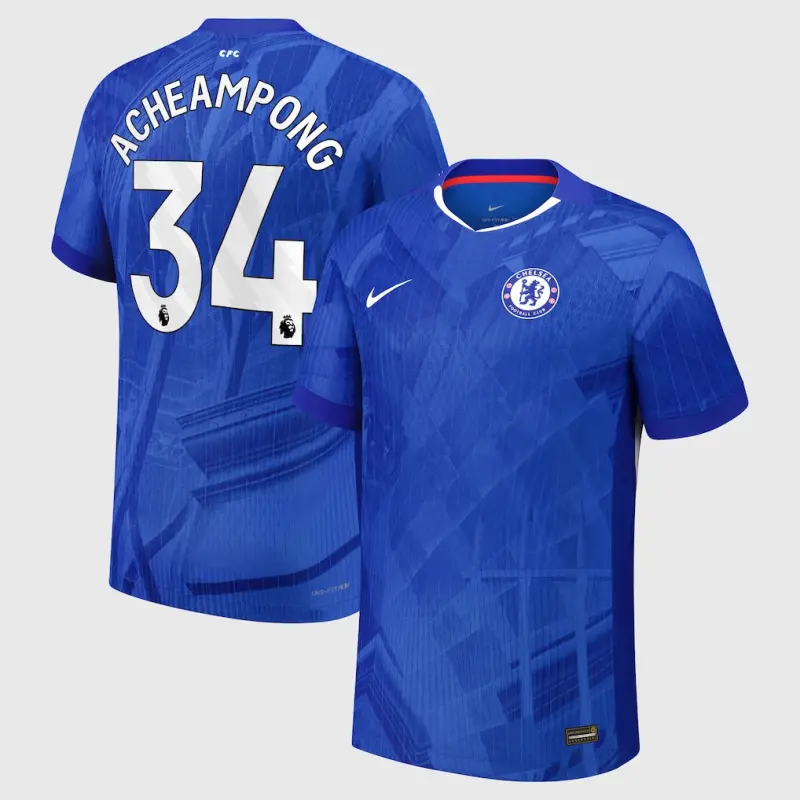 Chelsea chelsea nike dri-fit adv heimspieltrikot 2025-26 – jugendliche mit acheampong 34-aufdruck Trikot - Exklusive Chelsea Fußballbekleidung