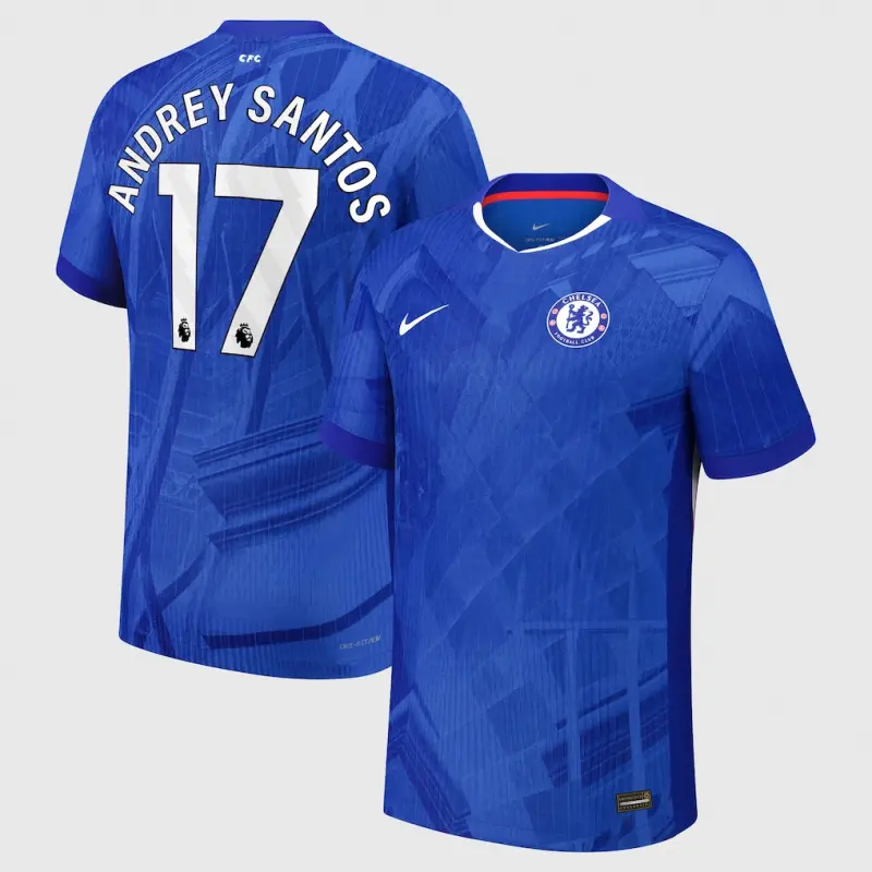Chelsea chelsea nike dri-fit adv heimspieltrikot 2025-26 – jugendliche mit andrey santos 17-aufdruck Trikot - Exklusive Chelsea Fußballbekleidung