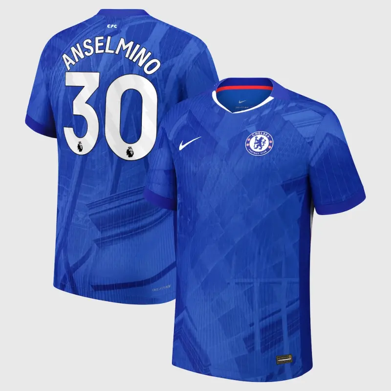 Chelsea chelsea nike dri-fit adv heimspieltrikot 2025-26 – jugendliche mit anselmino 30-aufdruck Trikot - Exklusive Chelsea Fußballbekleidung