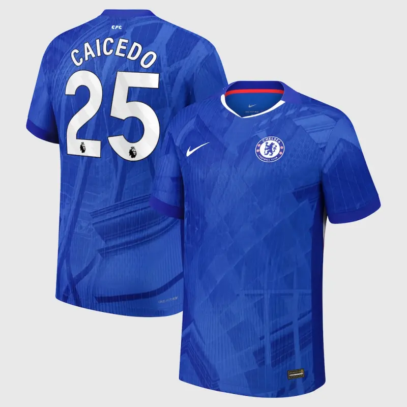 Chelsea chelsea nike dri-fit adv heimspieltrikot 2025-26 – jugendliche mit caicedo 25-aufdruck Trikot - Exklusive Chelsea Fußballbekleidung