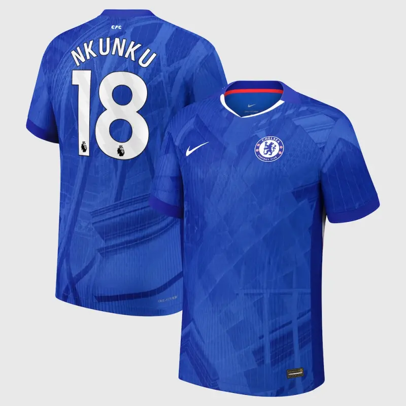 Chelsea chelsea nike dri-fit adv heimspieltrikot 2025-26 – jugendliche mit nkunku 18-aufdruck Trikot - Exklusive Chelsea Fußballbekleidung