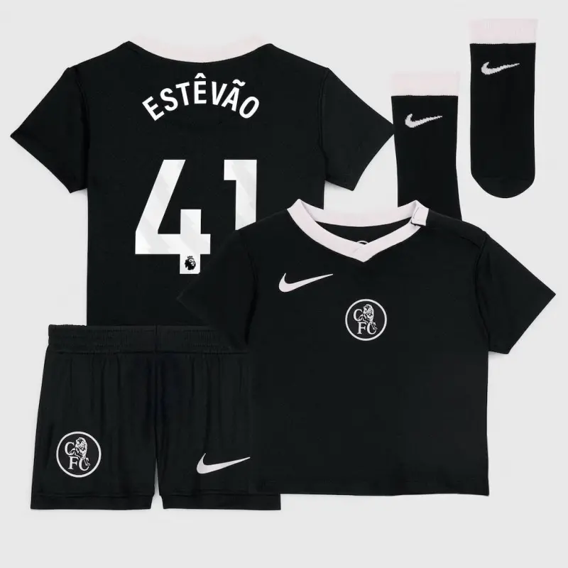 Chelsea chelsea nike drittes stadion-kit 2025-26 – kleinkinder mit estêvão 41-aufdruck Trikot - Exklusive Chelsea Fußballbekleidung