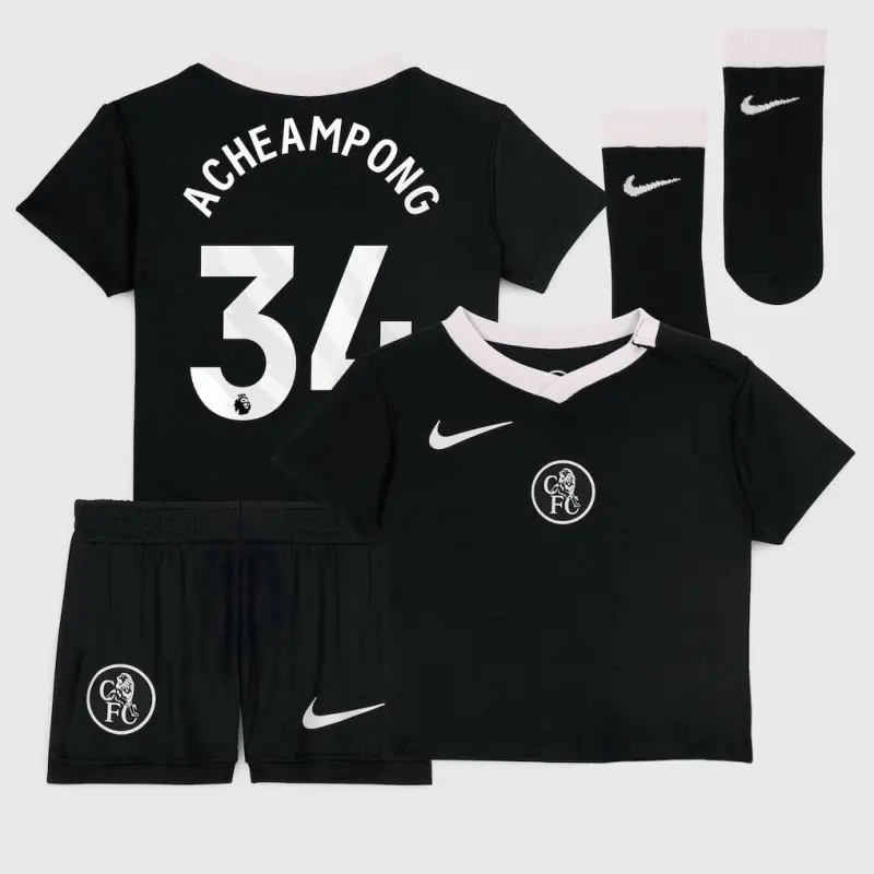 Chelsea chelsea nike drittes stadion-trikot 2025-26 – kleinkinder mit acheampong 34-aufdruck Trikot - Exklusive Chelsea Fußballbekleidung