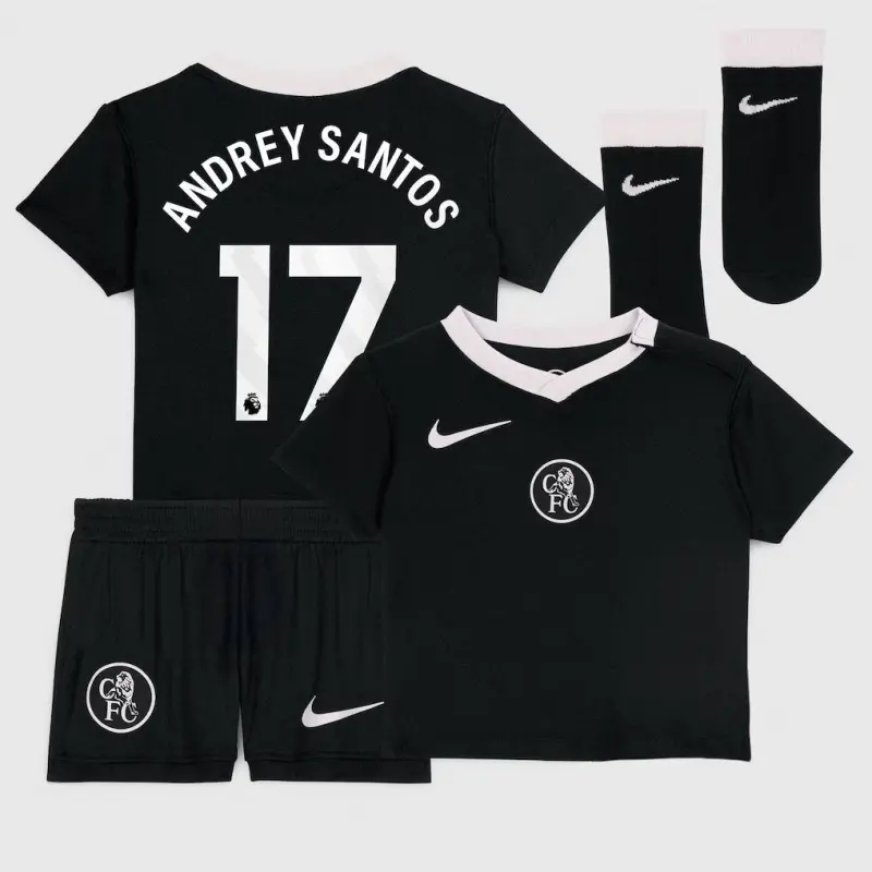 Chelsea chelsea nike drittes stadion-trikot 2025-26 – kleinkinder mit andrey santos 17-aufdruck Trikot - Exklusive Chelsea Fußballbekleidung