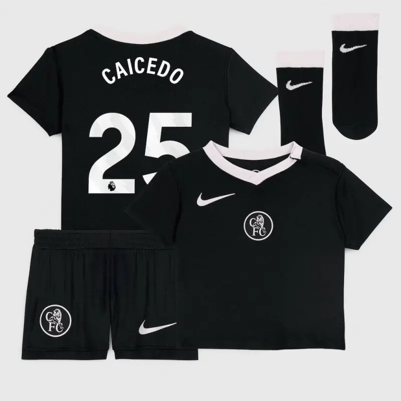Chelsea chelsea nike drittes stadion-trikot 2025-26 – kleinkinder mit caicedo 25-aufdruck Trikot - Exklusive Chelsea Fußballbekleidung
