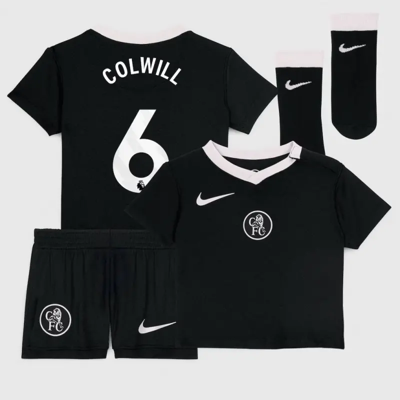 Chelsea chelsea nike drittes stadion-trikot 2025-26 – kleinkinder mit colwill 6-aufdruck Trikot - Exklusive Chelsea Fußballbekleidung