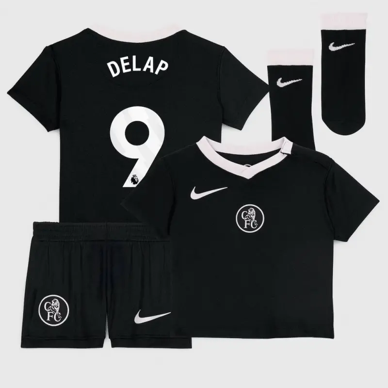 Chelsea chelsea nike drittes stadion-trikot 2025-26 – kleinkinder mit delap 9-aufdruck Trikot - Exklusive Chelsea Fußballbekleidung