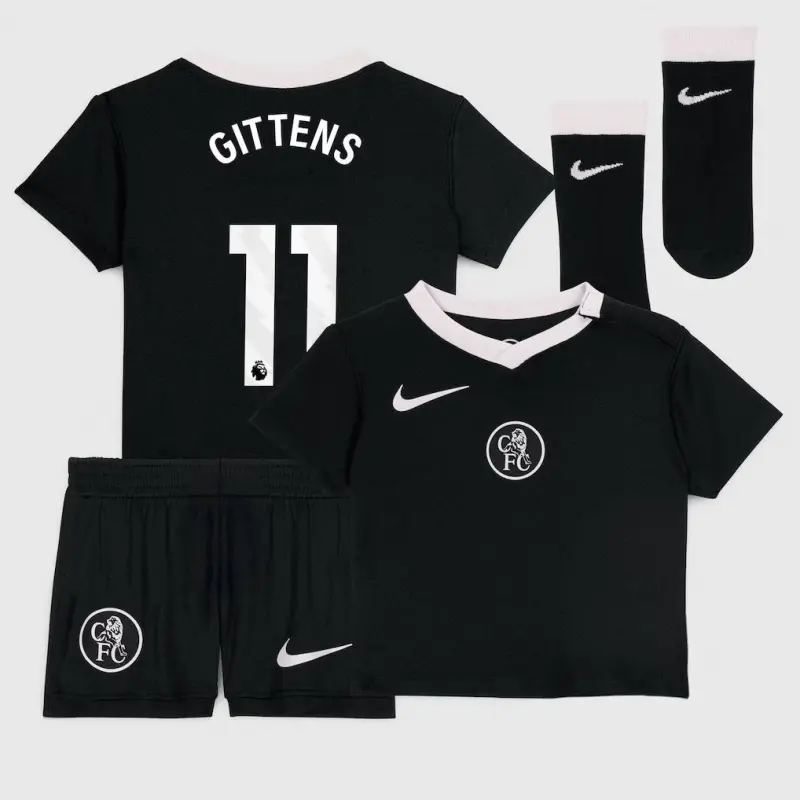 Chelsea chelsea nike drittes stadion-trikot 2025-26 – kleinkinder mit gittens 11-aufdruck Trikot - Exklusive Chelsea Fußballbekleidung