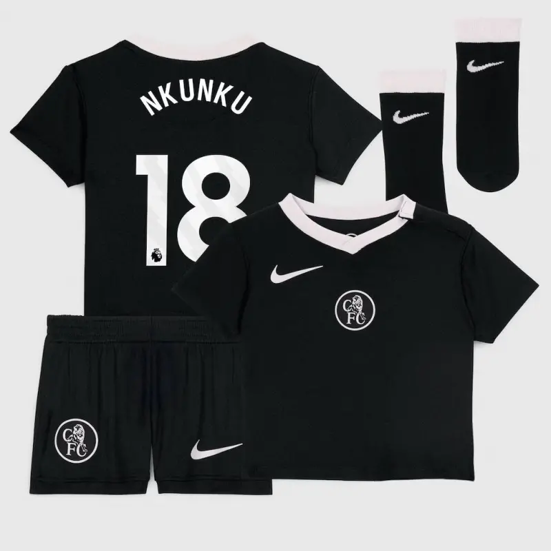 Chelsea chelsea nike drittes stadion-trikot 2025-26 – kleinkinder mit nkunku 18-aufdruck Trikot - Exklusive Chelsea Fußballbekleidung