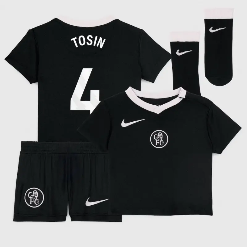 Chelsea chelsea nike drittes stadion-trikot 2025-26 – kleinkinder mit tosin 4-aufdruck Trikot - Exklusive Chelsea Fußballbekleidung