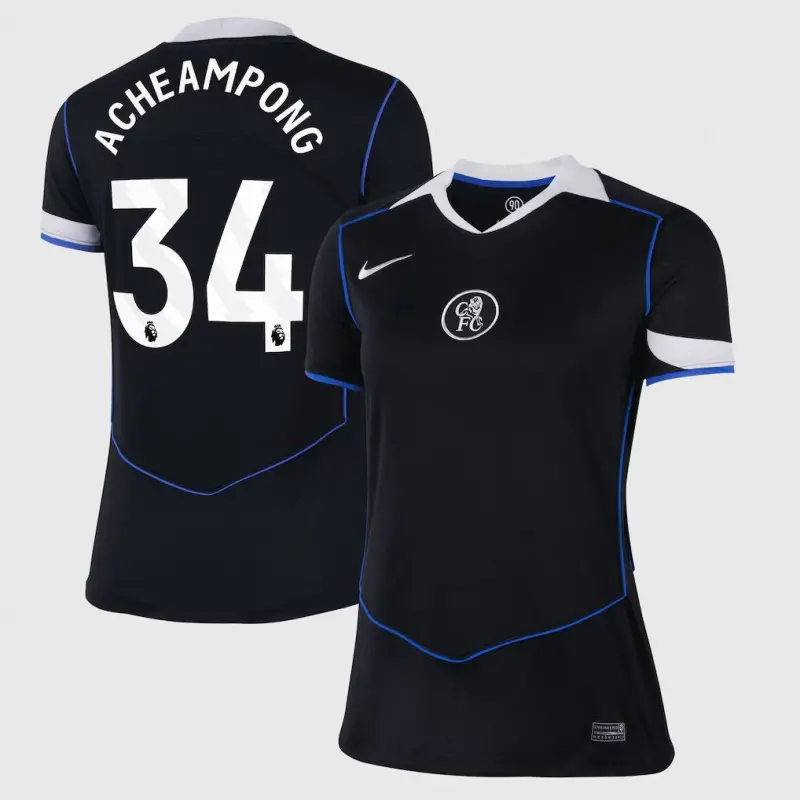 Chelsea chelsea nike drittes stadiontrikot 2025-26 – damen mit acheampong 34-aufdruck Trikot - Exklusive Chelsea Fußballbekleidung