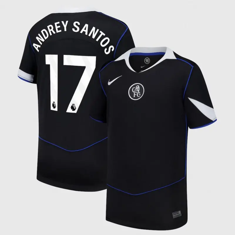 Chelsea chelsea nike drittes stadiontrikot 2025-26 – jugendliche mit andrey santos 17-aufdruck Trikot - Exklusive Chelsea Fußballbekleidung