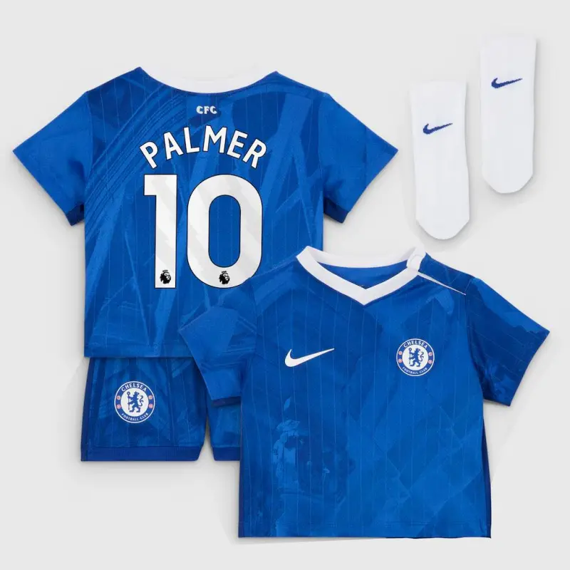 Chelsea chelsea nike heimstadion-kit 2025-26 – kleinkinder mit palmer 10-aufdruck Trikot - Exklusive Chelsea Fußballbekleidung