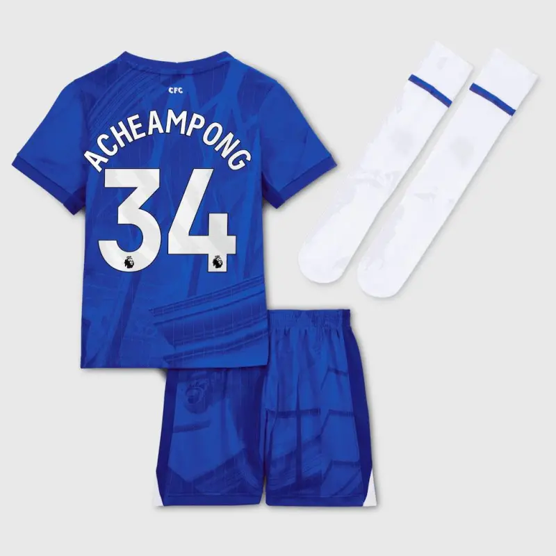 Chelsea chelsea nike heimstadion-trikot 2025-26 – kleine jugendliche mit acheampong 34-aufdruck Trikot - Exklusive Chelsea Fußballbekleidung Chelsea chelsea nike heimstadion-trikot 2025-26 – kleine jugendliche mit acheampong 34-aufdruck Trikot - Exklusive Chelsea Fußballbekleidung